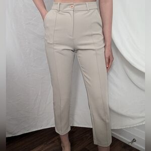 tapered off white pants